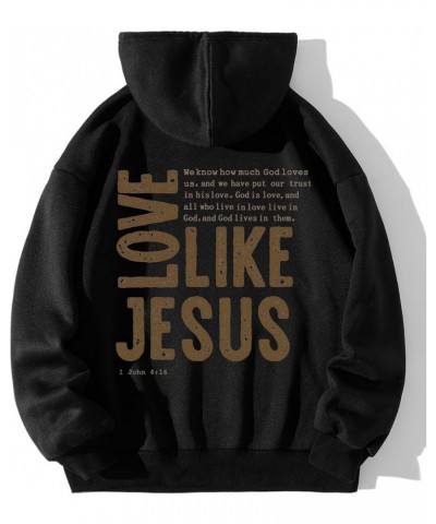 Love Like Jesus Womens Hoodies Pullover Long Sleeve Pullover Hoodies Casual Hooded Sweatshirt Winter Clothes For Women Black ...