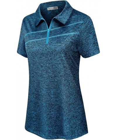 Womens Golf Polo Shirts Quick Dry Athletic Workout Ruuning Yoga Tops Short Sleeve Blue $13.97 Activewear