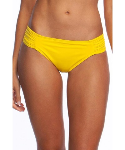 Women's Standard Island Goddess Side Shirred Hipster Swimsuit Bottom Sunshine $18.19 Swimsuits