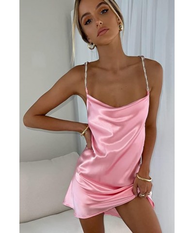 Women Sexy Spaghetti Strap Mini Dress Y2K Fairy Low Cut Dress Sleevless Backless Bodycon Tank Dress Club Party Wear D-pink $8...