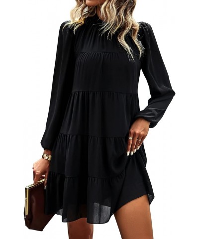 Women's Casual Sleeveless Mini Dress Halter Neck Summer Beach Dresses Backless Solid Flowy Tiered Short Dress Black-3037 $13....