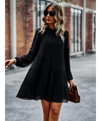 Women's Casual Sleeveless Mini Dress Halter Neck Summer Beach Dresses Backless Solid Flowy Tiered Short Dress Black-3037 $13....