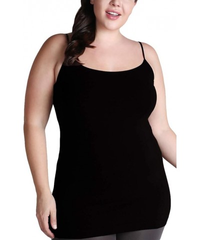 Women Seamless Premium Classic Camisole, Made in U.S.A, Plus Size Black $11.58 Tanks