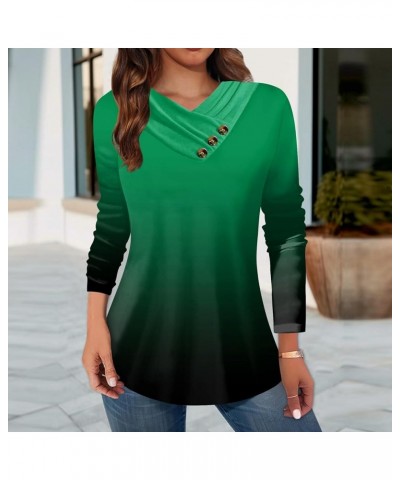 Lightning Deals of Today Tshirts Shirts for Women Dressy Womens Going Out Tops Fashion Ladies Button Neck Blouses 4-green $9....