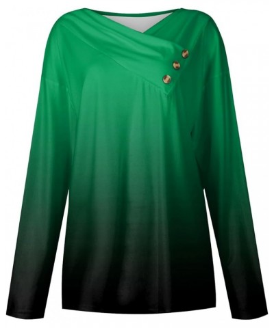 Lightning Deals of Today Tshirts Shirts for Women Dressy Womens Going Out Tops Fashion Ladies Button Neck Blouses 4-green $9....