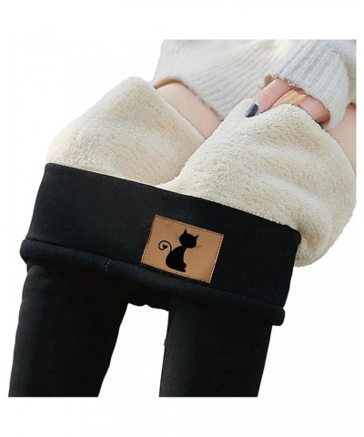 Fleece Lined Leggings Women High Waisted Cashmere Winter Warm Pants for Women Thermal Running Workout Leggings Black_0 $7.00 ...