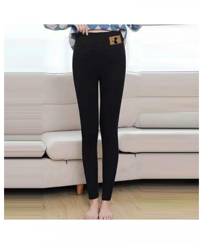 Fleece Lined Leggings Women High Waisted Cashmere Winter Warm Pants for Women Thermal Running Workout Leggings Black_0 $7.00 ...