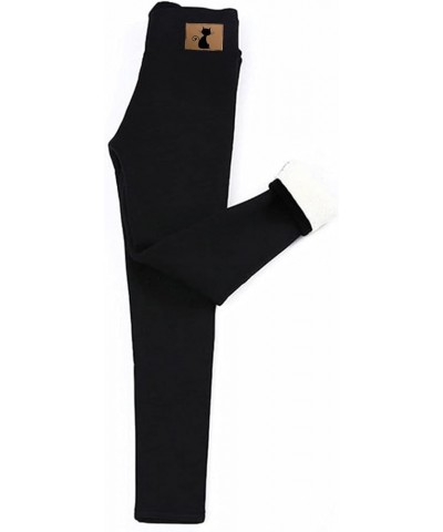 Fleece Lined Leggings Women High Waisted Cashmere Winter Warm Pants for Women Thermal Running Workout Leggings Black_0 $7.00 ...