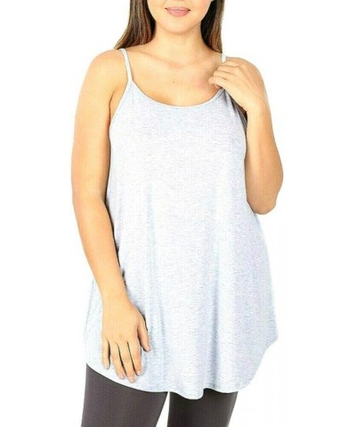 Regular and Plus Size Front and Back Reversible Spaghetti Strap CAMI Heather Grey $9.00 Tanks