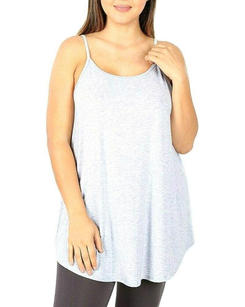 Regular and Plus Size Front and Back Reversible Spaghetti Strap CAMI Heather Grey $9.00 Tanks