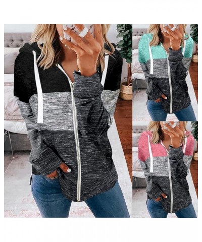 Sweatshirts for Womens,Womens Zip Up Stripe Long Sleeve Hoodie Blouse Casual Drawstring Jackets Coat with Pockets U-2 Pink $7...