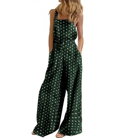 Jumpsuits for Women Dressy Bib Pants Wide Leg Jumpsuits Baggy Cotton Rompers Overalls with Pockets 2023 Summer Casual Green $...