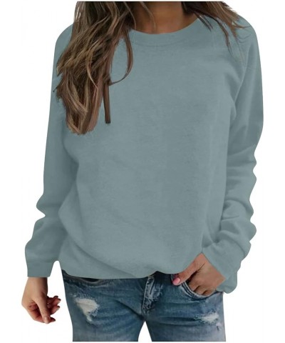 Women's Solid Colour Long Sleeve Pullover Loose Casual Spring and Autumn V Neck Tops Fashion Sweatshirt 2-green $8.69 Activewear