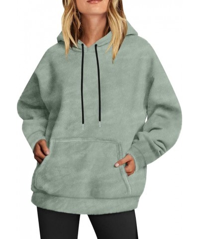 Oversized Sherpa Sweatshirt for Women Fuzzy Sweatshirts Fleece Hoodies Pullover Fluffy Hoodies Sweatshirt with Pocket 01 Gree...