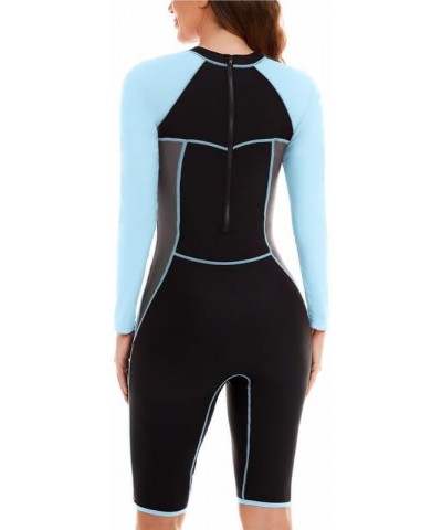 One Piece Rash Guard Swimsuits for Women Long Sleeve Zip UPF 50+ Tummy Control Surfing Bathing with Boyshort Bottom 18 Lightb...