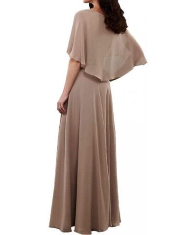 Mother of The Bride Dresses Long Evening Formal Dress Chiffon Cloak Beaded Wedding Guest Groom Women's Peacock $46.20 Dresses