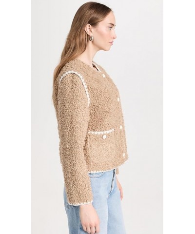 Women's Faux Shearling Jacket Tan/White $73.14 Coats