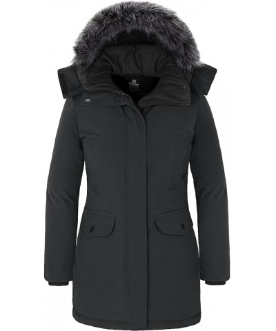 Women's Long Winter Coat Thick Puffer Jacket Faux Fur Hooded Parka Jacket Gray $43.72 Jackets