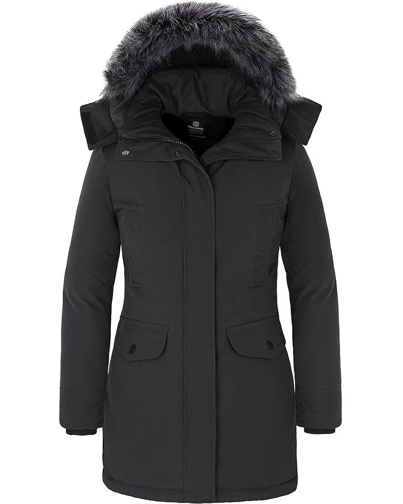 Women's Long Winter Coat Thick Puffer Jacket Faux Fur Hooded Parka Jacket Gray $43.72 Jackets