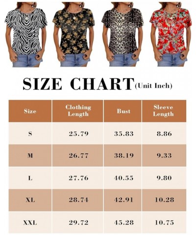 Women's Summer Tops 2024 Casual Cap Sleeve Side Slit T Shirts Loose Fit Basic Tees with Pockets Leopard $10.59 Tops