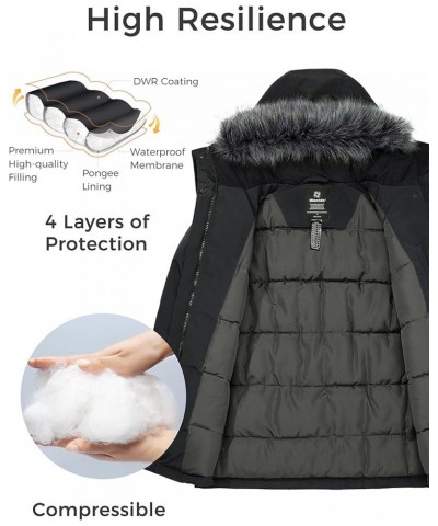 Women's Long Winter Coat Thick Puffer Jacket Faux Fur Hooded Parka Jacket Gray $43.72 Jackets