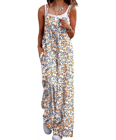 Women's Summer Casual Jumpsuits Wide Leg Overalls Floral Print Baggy Rompers with Pocket PZZCR Floral 377 $18.90 Overalls