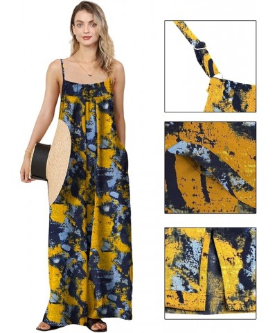 Women's Summer Casual Jumpsuits Wide Leg Overalls Floral Print Baggy Rompers with Pocket PZZCR Floral 377 $18.90 Overalls