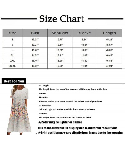 Women Short Sleeve Dress 2024 Spring Summer Loose Floral Casual Summer Flowy Tiered Long Maxi Dresses with Pockets 03-royal B...