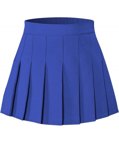 Girls Womens Pleated Mini Skirt Short High Waist School Uniform, 2Years - 4XL Royal Blue $13.32 Skirts