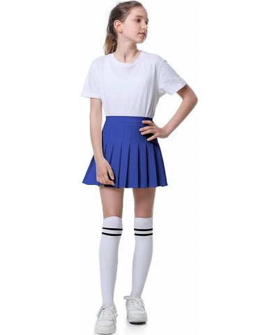 Girls Womens Pleated Mini Skirt Short High Waist School Uniform, 2Years - 4XL Royal Blue $13.32 Skirts