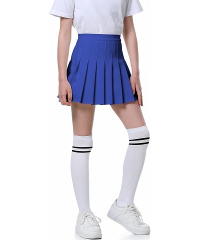 Girls Womens Pleated Mini Skirt Short High Waist School Uniform, 2Years - 4XL Royal Blue $13.32 Skirts