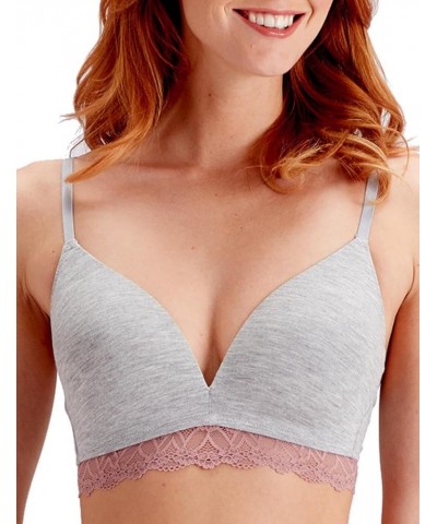 Women's Casual Comfort Wireless Bra Grey (Grey Marl/Sugar Plum) $10.75 Lingerie