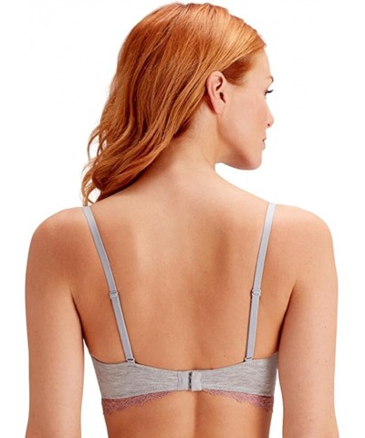 Women's Casual Comfort Wireless Bra Grey (Grey Marl/Sugar Plum) $10.75 Lingerie