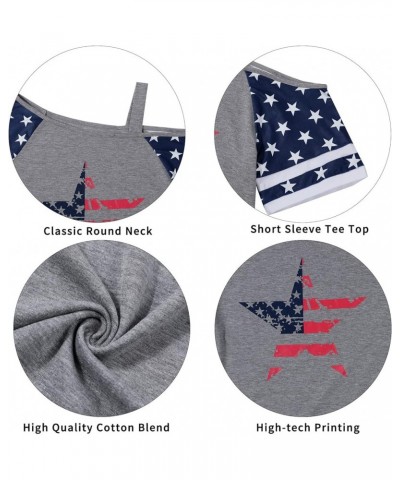 American Flag T Shirt Patriotic Shirts Women Veteran Shirt Raglan Short Sleeve Stars Stripes Top Tees Off Shoulder $12.09 T-S...