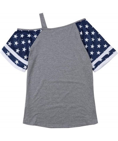 American Flag T Shirt Patriotic Shirts Women Veteran Shirt Raglan Short Sleeve Stars Stripes Top Tees Off Shoulder $12.09 T-S...