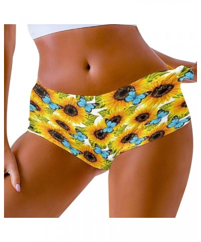 Butt Lifting Hot Pants Booty Shorts for Women Girls Sunflower Butterfly $9.17 Activewear