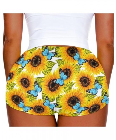 Butt Lifting Hot Pants Booty Shorts for Women Girls Sunflower Butterfly $9.17 Activewear