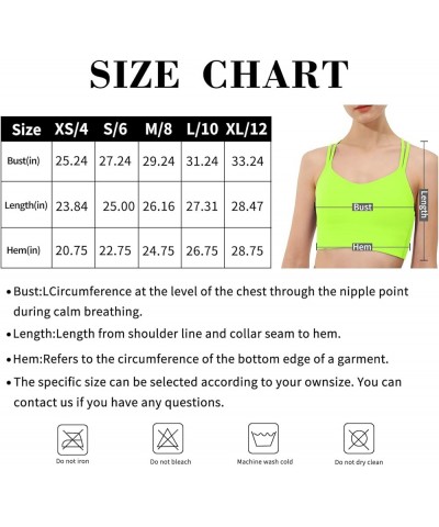 B/C Cups Low Impact Strappy Sports Bras for Women Longline Criss Cross Back Yoga Running Workout Bra Crop Tops Lemon Green $1...