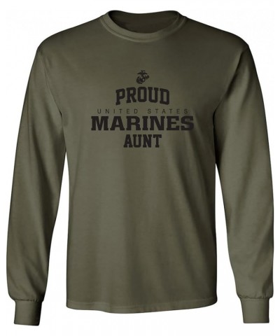 Proud Marines Aunt Adult Long Sleeve T-Shirt Military Green $17.25 T-Shirts