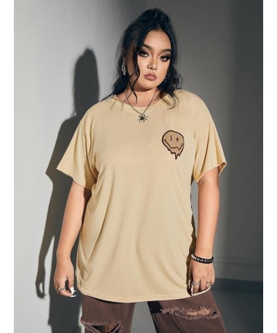 Plus Size Graphic Tees for Women Oversized Tshirts Vintage T Shirt Casual Trendy Summer Loose Tops Apricot Cartoon $12.25 T-S...