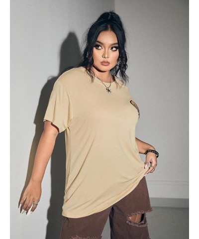 Plus Size Graphic Tees for Women Oversized Tshirts Vintage T Shirt Casual Trendy Summer Loose Tops Apricot Cartoon $12.25 T-S...