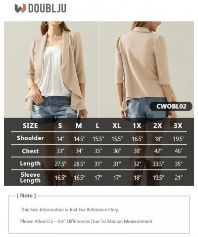 Lightweight Thin 3/4 Sleeve Open Front Blazer Business Casual Deconstructed Jackets for Womens Clothes with Plus Size Stone $...