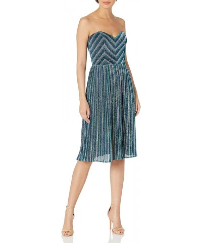 Women's Fit Flare Electric Blue Multi $86.02 Dresses