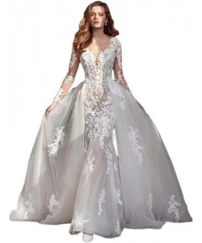 Mermaid Wedding Dresses for Bride 2023 Long Boho Beach Bridal Gown for Women Style33 White $57.91 Dresses