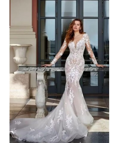 Mermaid Wedding Dresses for Bride 2023 Long Boho Beach Bridal Gown for Women Style33 White $57.91 Dresses