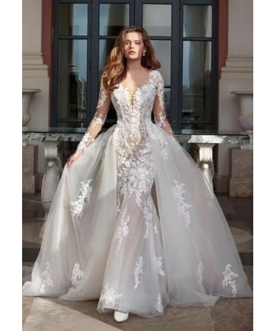 Mermaid Wedding Dresses for Bride 2023 Long Boho Beach Bridal Gown for Women Style33 White $57.91 Dresses