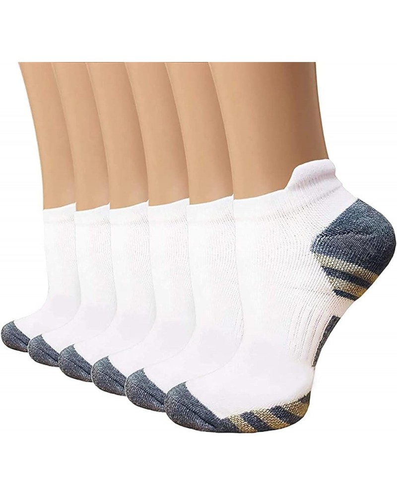 Copper Compression Socks Women and Men 6 Pairs - Circulation Arch Support Plantar Fasciitis Running Ankle Socks A1 - No Show ...