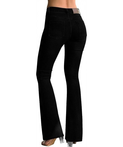 Womens Mid Waist Bell Bottom Stretchy Flare Jeans Pants Black $20.25 Jeans