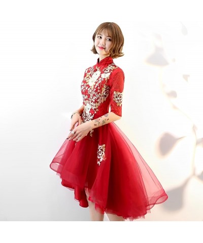 Women/Girls Chinese Red Wedding Dress,Gorgeous and Elegant Embroidered Xiuhe Cheongsam Ao Dai Gown Y1909 $38.49 Dresses