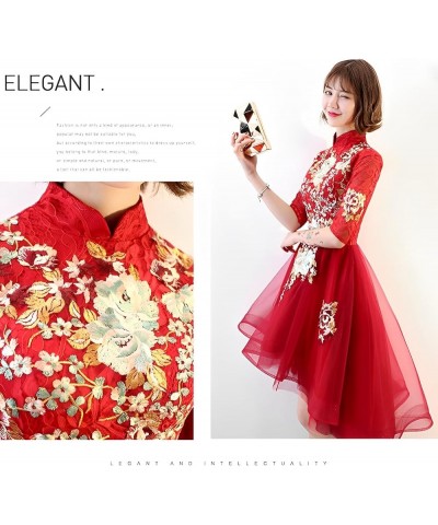 Women/Girls Chinese Red Wedding Dress,Gorgeous and Elegant Embroidered Xiuhe Cheongsam Ao Dai Gown Y1909 $38.49 Dresses